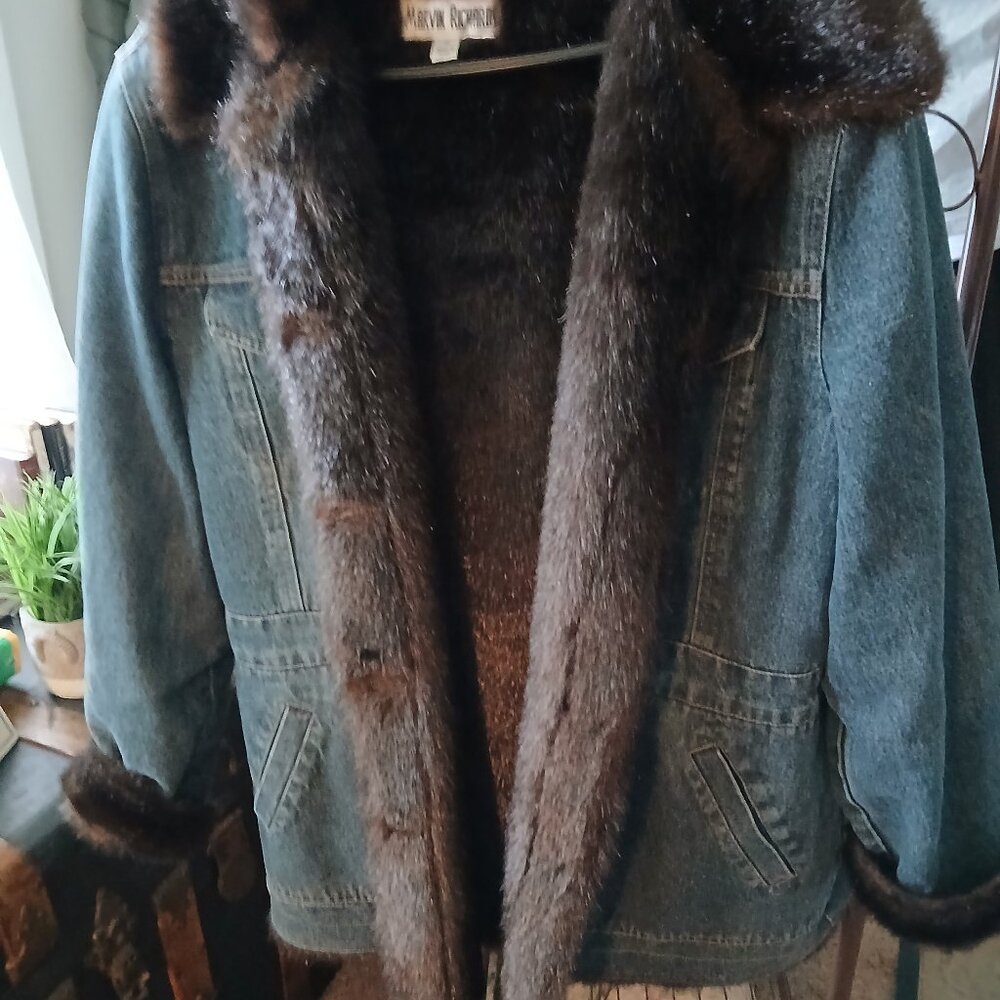 Marvin Richards,  Faux fur lined denim jacket.